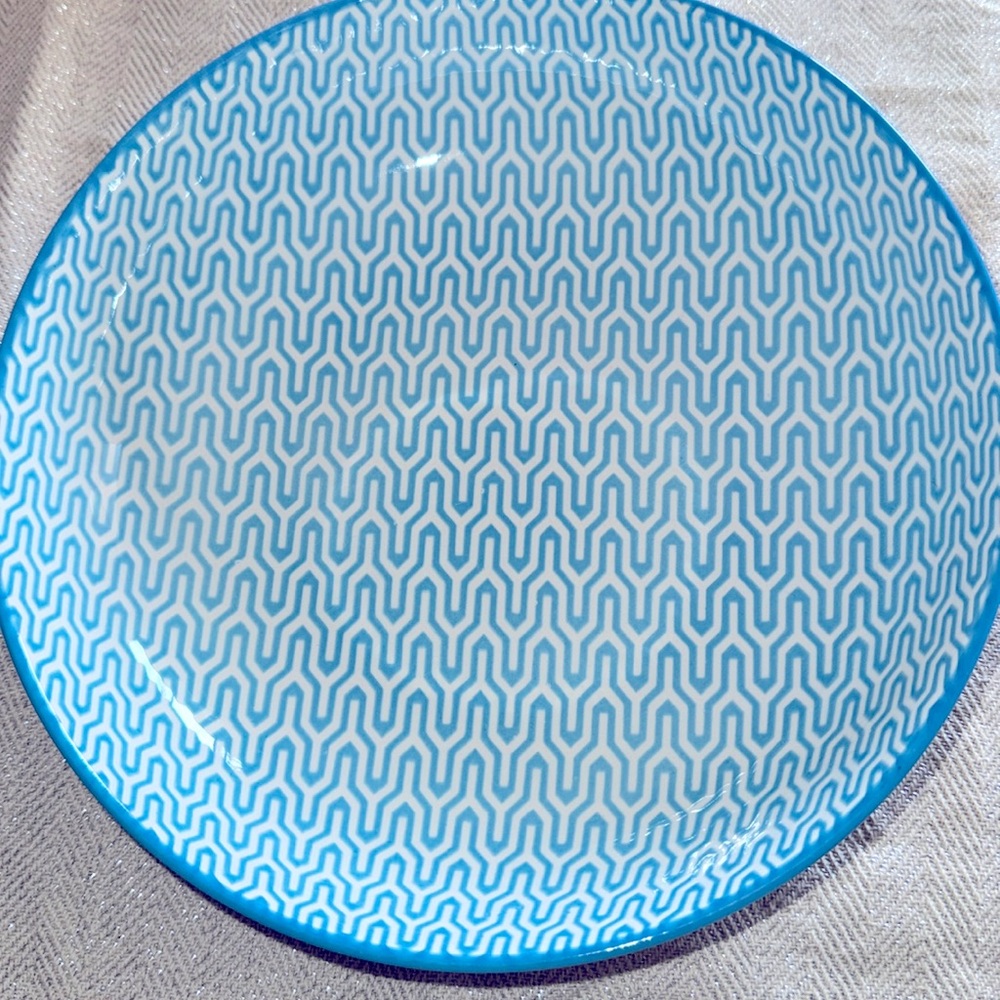 Selamica Set of 4 Large Pasta Bowls Turquoise 30 Oz -8” Wide  & Shallow